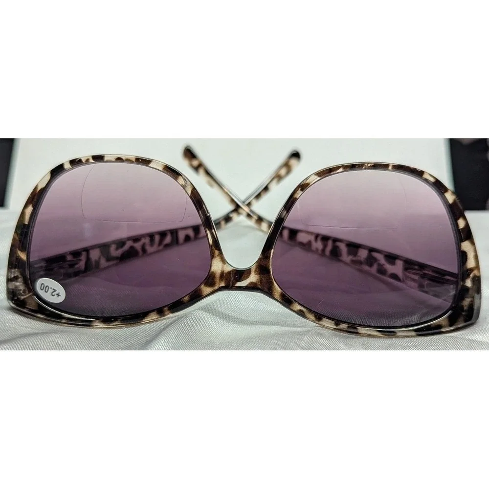 New Bifocal Reading Readers Sun Glasses +2.00 Tortoise Shell‎ Purple Gradient